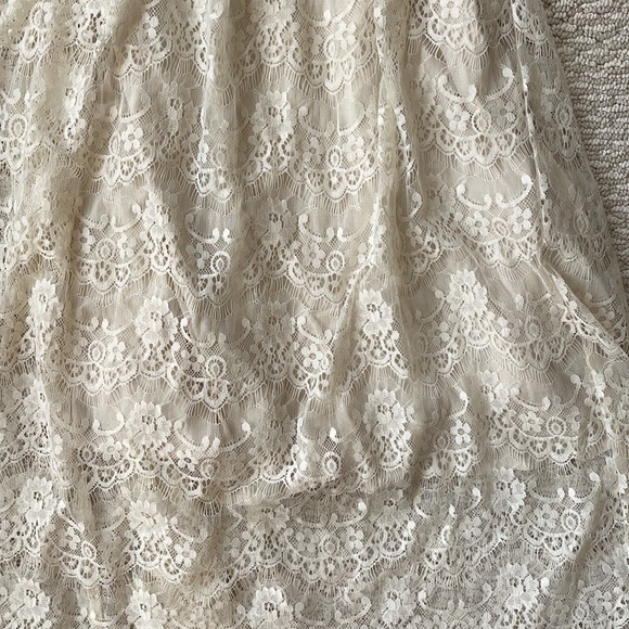 Abercrombie & Fitch Cream Midi Lace Dress with Back Tie - Picture 2 of 6